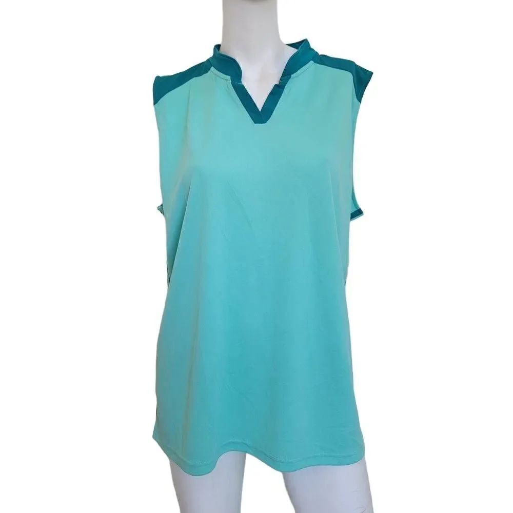 St johns bay womens Sz XXL teal sleeveless workout top